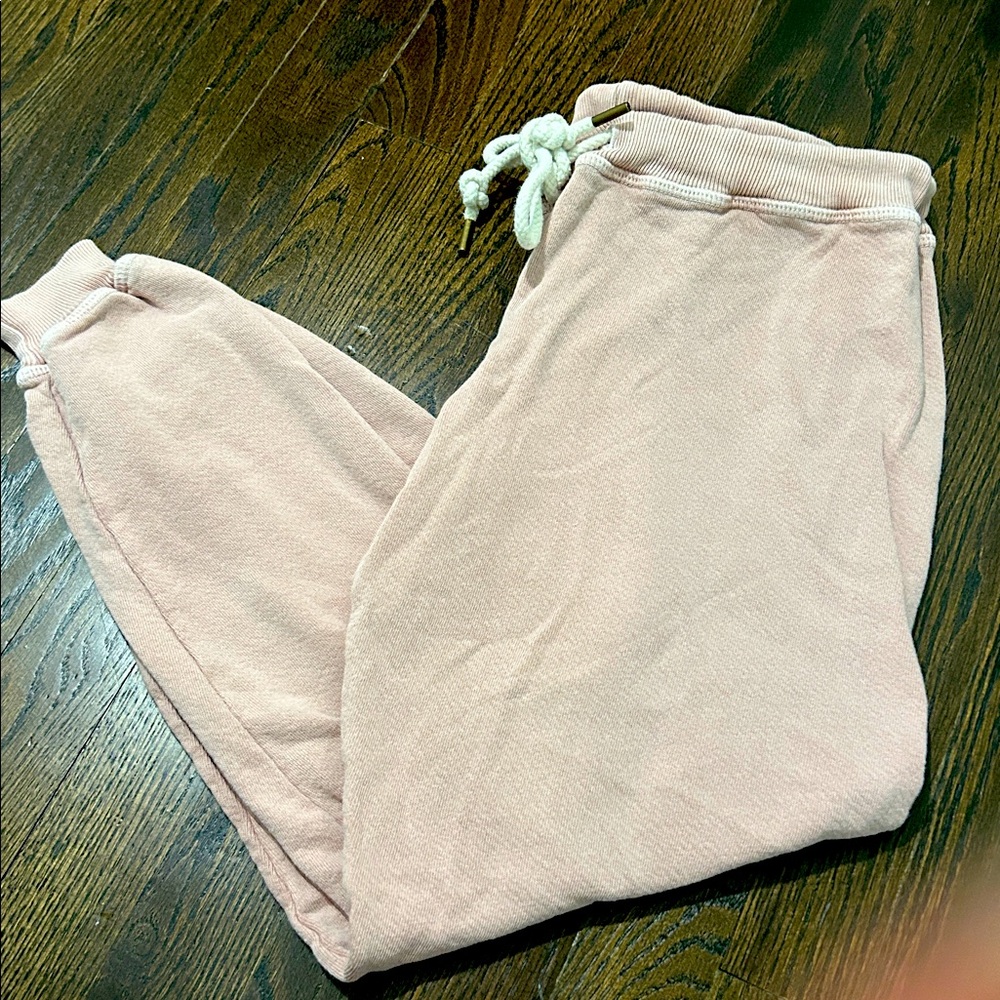 The Great. The crop vintage wash Sweatpants Joggers In light mauve pink 0/XS - Picture 2 of 6